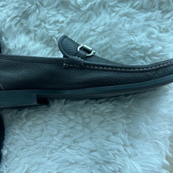 Salvatore Ferragamo Gancini Men's Dark Brown Leather Loafers